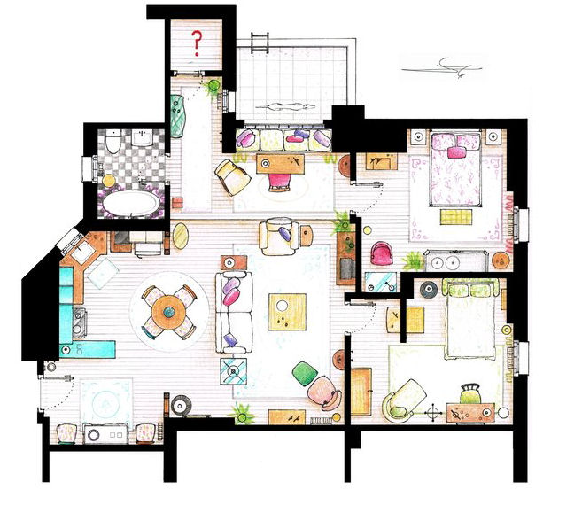 Plan de l'appartement des filles